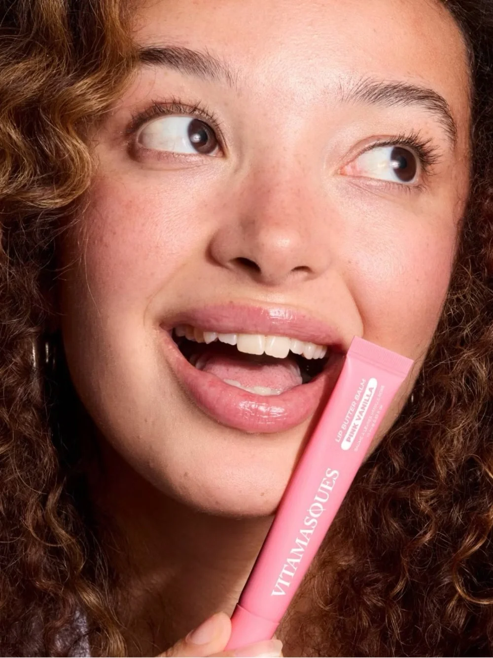 Vitamasques Plump & Repair Tinted Lip Butter Balm in Pink Vanilla. 10 mL / 0.33.